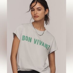 Anthropologie Clare V Bon Vivant graphic tee XS
